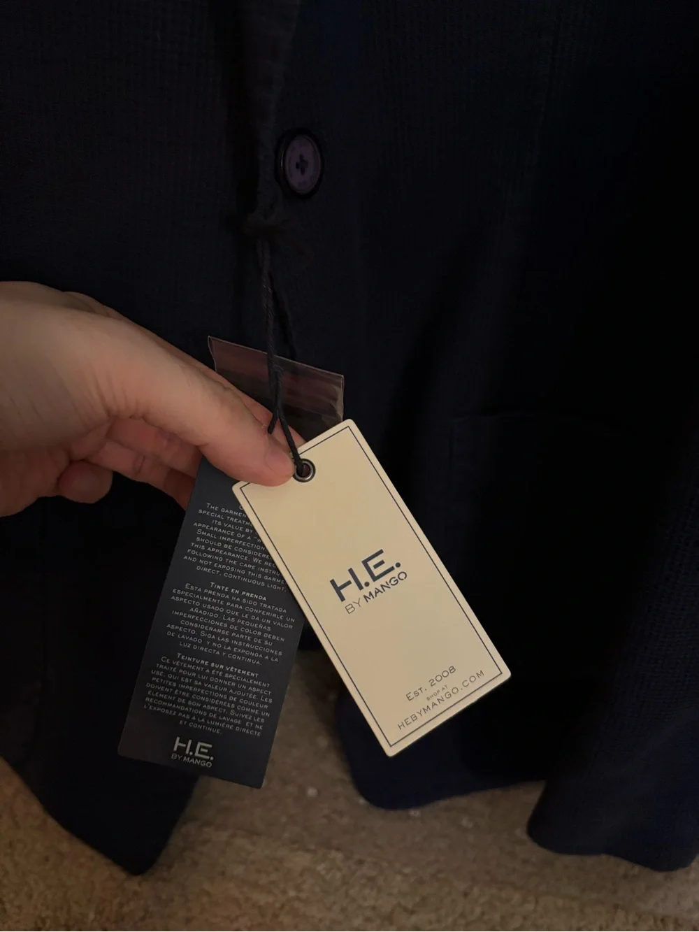 Navy Waffle Textured Sport Coat